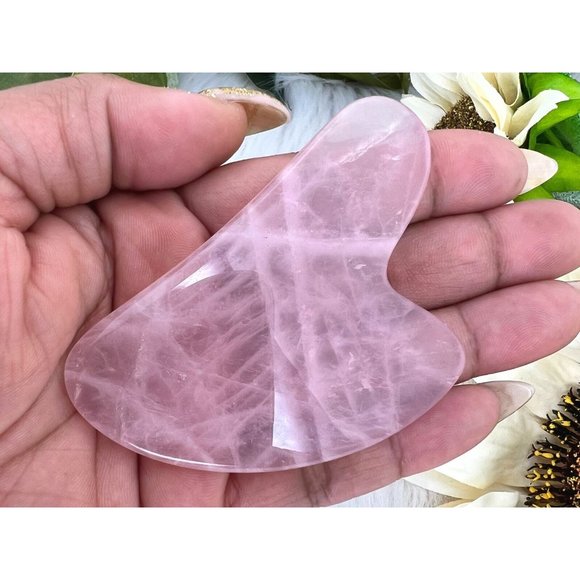 Rose Quartz Gua Sha - Rose Quartz Face Massager -High Quality Rose Quartz - Picture 9 of 10